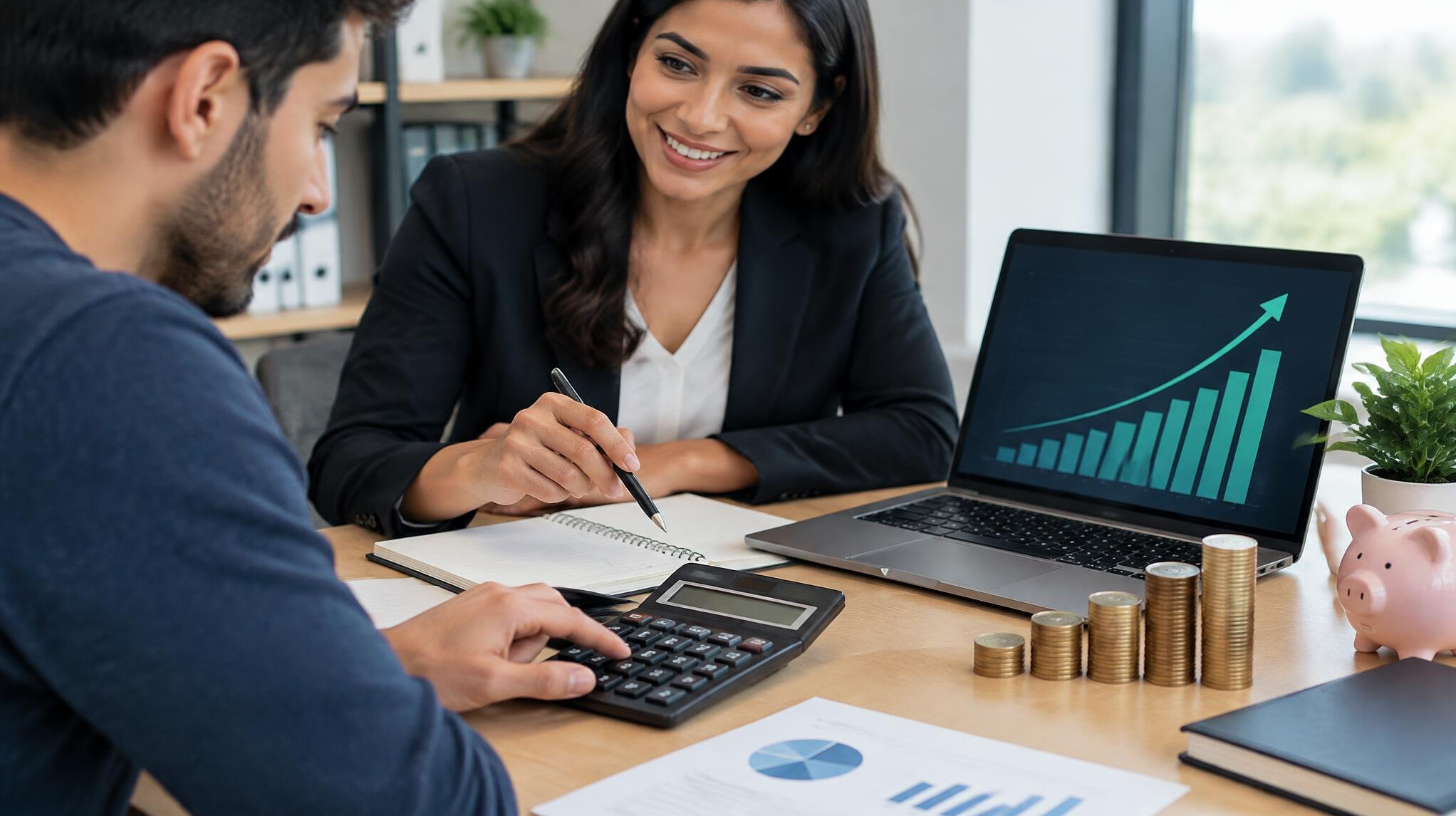 person calculating finances