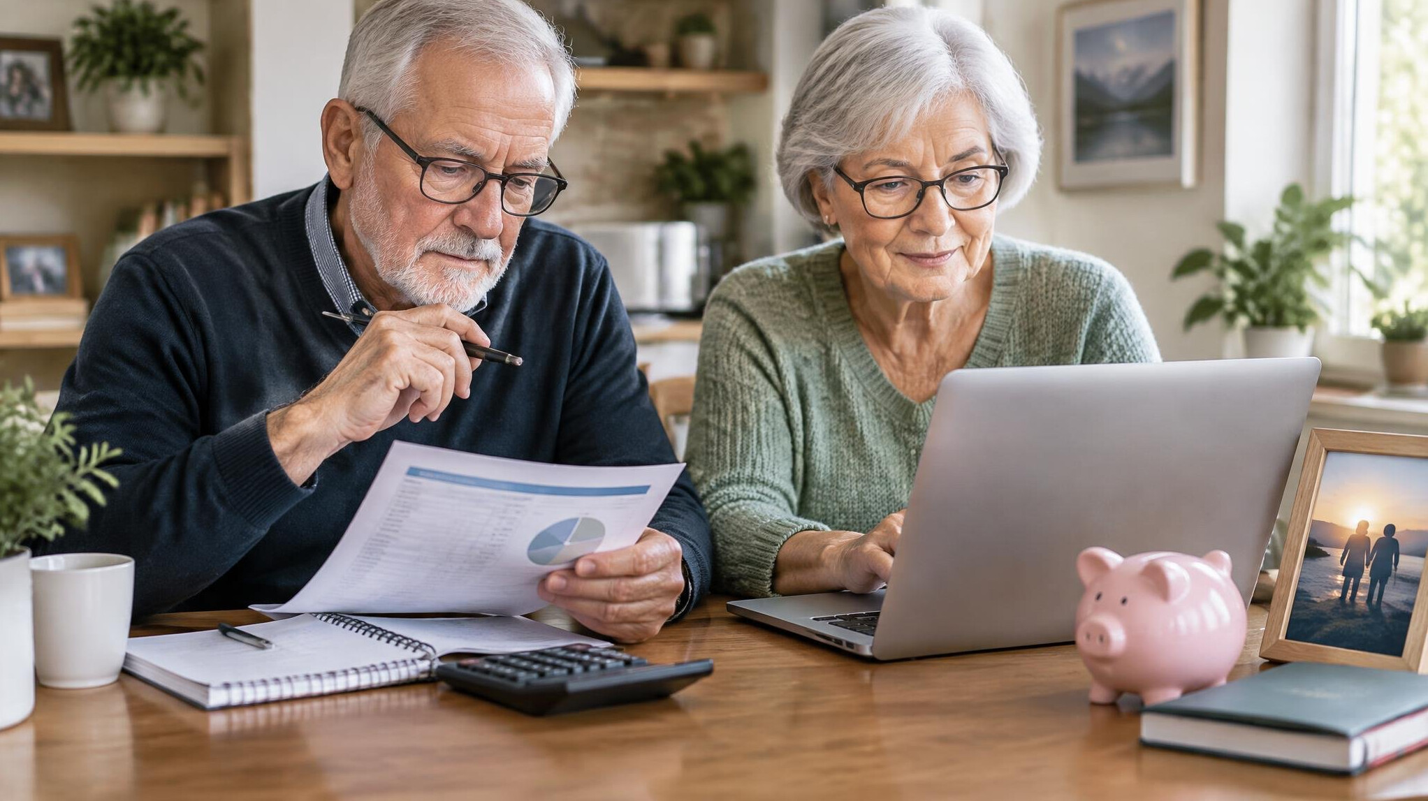 senior man reviewing finances